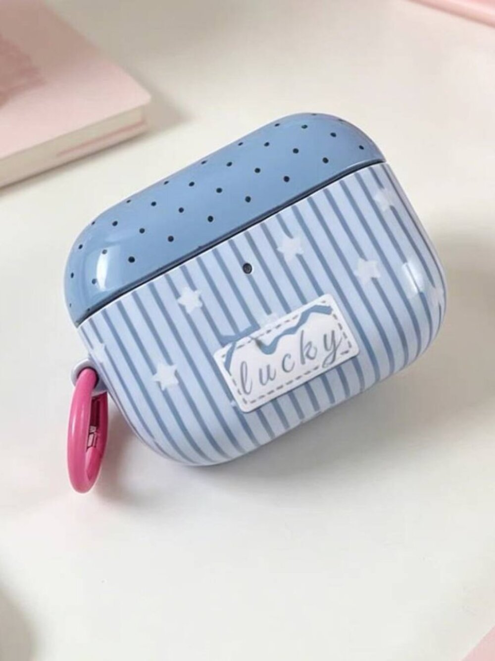 Cute Blue AirPods Pro Case w/ Wrist Strap – Like New